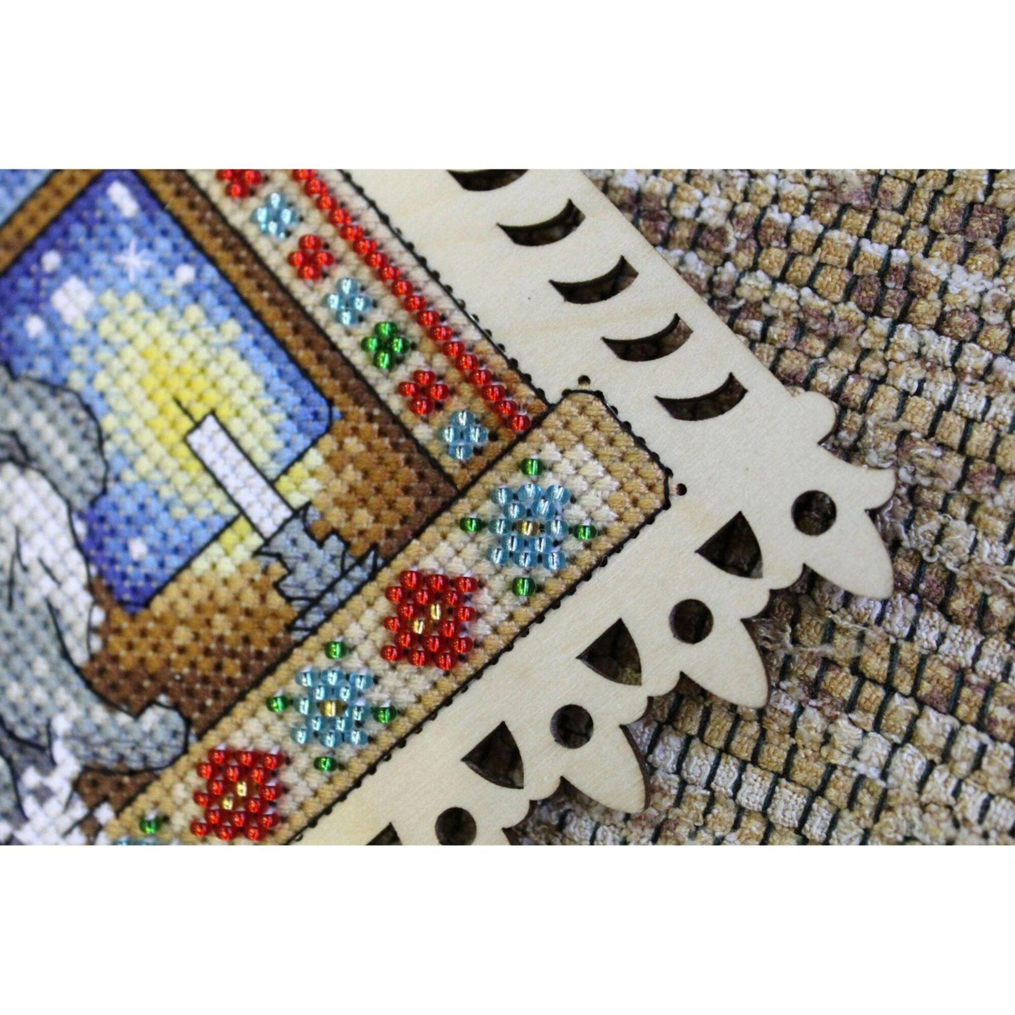 MP Studia Winter Evening Cross Stitch On Wood Kit